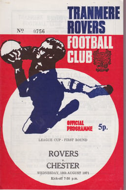 Tranmere Rovers v Chester Match Programme 1971-08-18